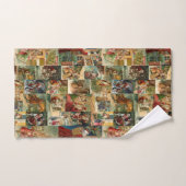 子どもビクトリアンコラージュのお父さんクリスマス バスタオルセット (ハンドタオル)