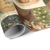 子どもビクトリアンコラージュのお父さんクリスマス ラッピングペーパー (ロールコーナー)