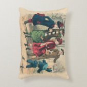 子どもファミリーアンティークビクトリアン子 アクセントクッション (正面(垂直))