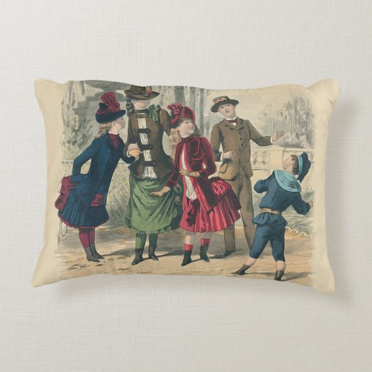 子どもファミリーアンティークビクトリアン子 アクセントクッション (裏面)