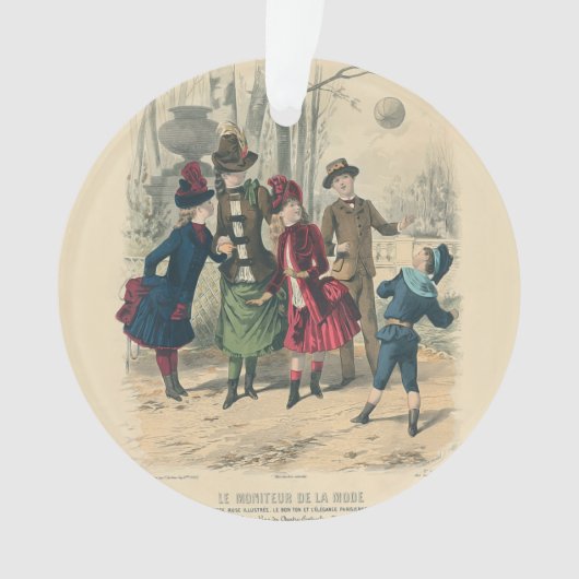 子どもファミリーアンティークビクトリアン子 オーナメント (正面)