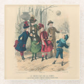 子どもファミリーアンティークビクトリアン子 ガラスコースター (正面)