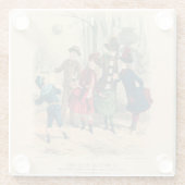 子どもファミリーアンティークビクトリアン子 ガラスコースター (裏面)