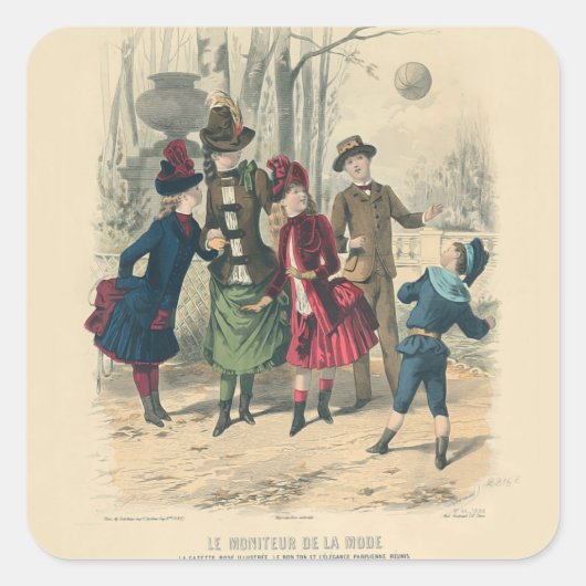 子どもファミリーアンティークビクトリアン子 スクエアシール (正面)