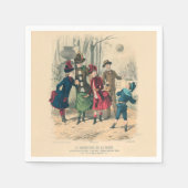 子どもファミリーアンティークビクトリアン子 スタンダードカクテルナプキン (正面)