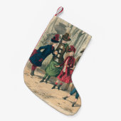子どもファミリーアンティークビクトリアン子 スモールクリスマスストッキング (正面 (吊り時))