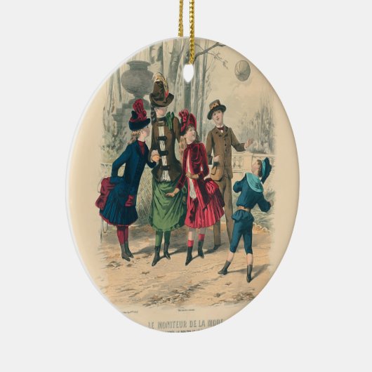 子どもファミリーアンティークビクトリアン子 セラミックオーナメント (右)