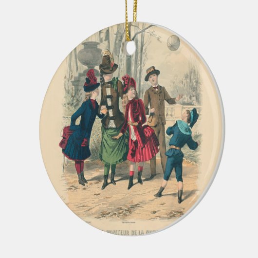 子どもファミリーアンティークビクトリアン子 セラミックオーナメント (左)