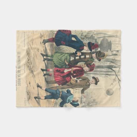 子どもファミリーアンティークビクトリアン子 フリースブランケット (正面(横))