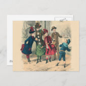 子どもファミリーアンティークビクトリアン子 ポストカード (正面/裏面)