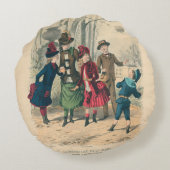 子どもファミリーアンティークビクトリアン子 ラウンドクッション (裏面)