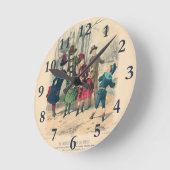 子どもファミリーアンティークビクトリアン子 ラウンド壁時計 (傾斜)