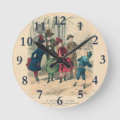 子どもファミリーアンティークビクトリアン子 ラウンド壁時計 (正面)