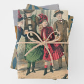 子どもファミリーアンティークビクトリアン子 ラッピングペーパーシート (インサイチュ)