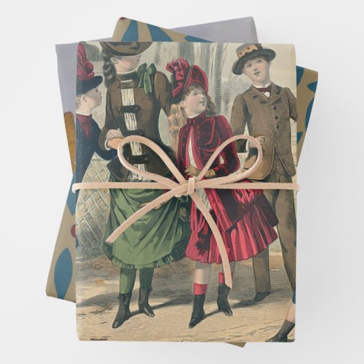 子どもファミリーアンティークビクトリアン子 ラッピングペーパーシート (インサイチュ)