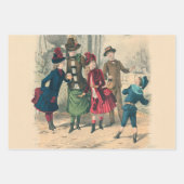 子どもファミリーアンティークビクトリアン子 ラッピングペーパーシート (正面)