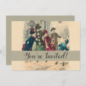 子どもファミリーアンティークビクトリアン子 招待状 (正面/裏面)