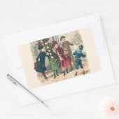 子どもファミリーアンティークビクトリアン子 長方形シール (封筒)