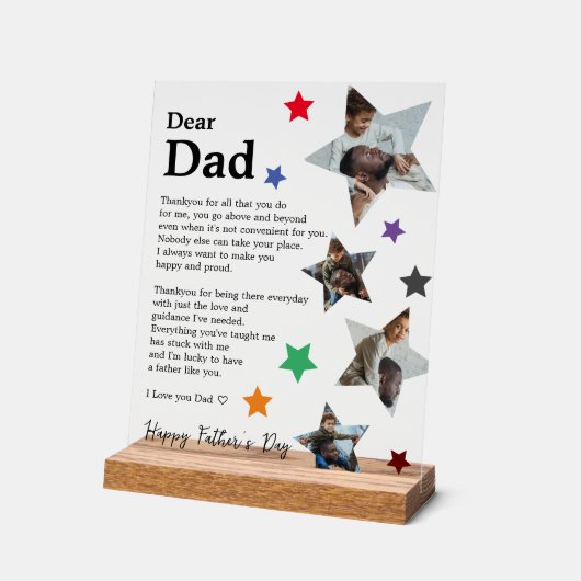 子どもモダンからの心のこもった父のメッセージ アクリルサイン (傾斜)