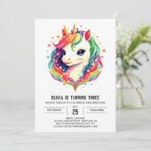 子どもユニコーン誕生日ジョイ 招待状 (スタンド正面)