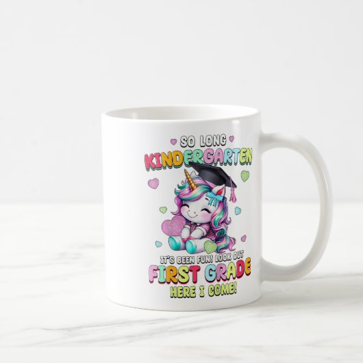 子どもユニコーン長い幼稚園の卒業最後 コーヒーマグカップ (右)