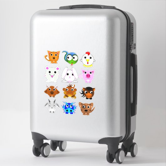 子ども中国の〔占星術の〕十二宮図シンボルや象徴動物 シール (スーツケース)