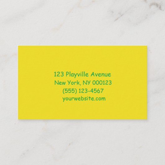 子ども保育園の漫画の動物 名刺 (裏面)