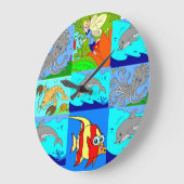 子ども写真時計 ラージ壁時計 (傾斜)