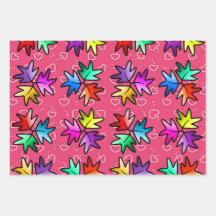 子ども包装紙のハートストッパー葉 