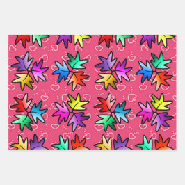 子ども包装紙のハートストッパー葉  ラッピングペーパーシート