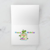 子ども可愛い2回目の誕生日をパーソナライズ カード (内部)