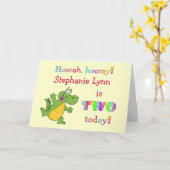 子ども可愛い2回目の誕生日をパーソナライズ カード (黄色い花)