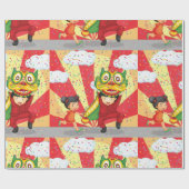 子ども向けおもしろい包装紙 ラッピングペーパー (フラット)