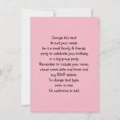 子ども向けのかわいいドレファンシースをテーマにしたパーティー 招待状 (裏面)