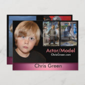 子ども向けまたは大人向けのヘッドショットZED/COMPカードモデルアクター ポストカード (正面/裏面)