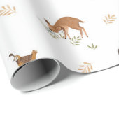 子ども向けよくはしゃぐかわいいクマの森のプレゼント ラッピングペーパー (ロールコーナー)