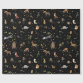 子ども向けよくはしゃぐかわいいクマの森のプレゼント ラッピングペーパー (フラット)