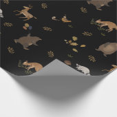子ども向けよくはしゃぐかわいいクマの森のプレゼント ラッピングペーパー (角)