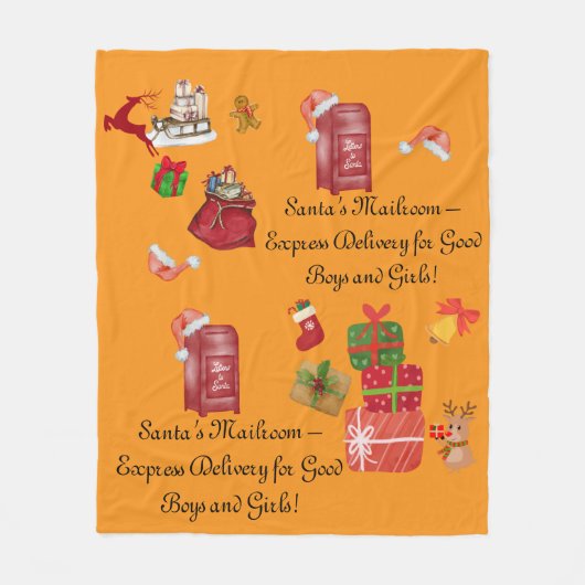 子ども向けクリスマスフリースブランケットおもしろい フリースブランケット (正面)