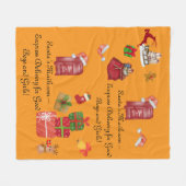 子ども向けクリスマスフリースブランケットおもしろい フリースブランケット (正面(横))