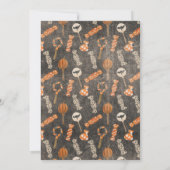 子ども向けハロウィーンバースデーパーティートリックトリートこうもり 招待状 (裏面)