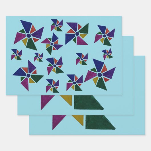 子ども向けファンギフトラップ ラッピングペーパーシート (セット)