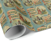 子ども向けヴィンテージブックのタイルパーティーラップ ラッピングペーパー (ロールコーナー)
