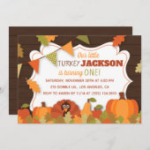 子ども向け小さなトルコ誕生パーティーの招待 招待状 (正面/裏面)