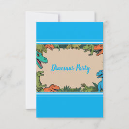 子ども向け恐竜パーティーお礼カード（名入れ） サンキューカード