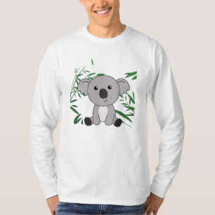 子ども向け竹甘い動物のコアラ Tシャツ