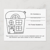 子ども向け緊急情報ハウスカラーアクティビティカード ポストカード (正面)