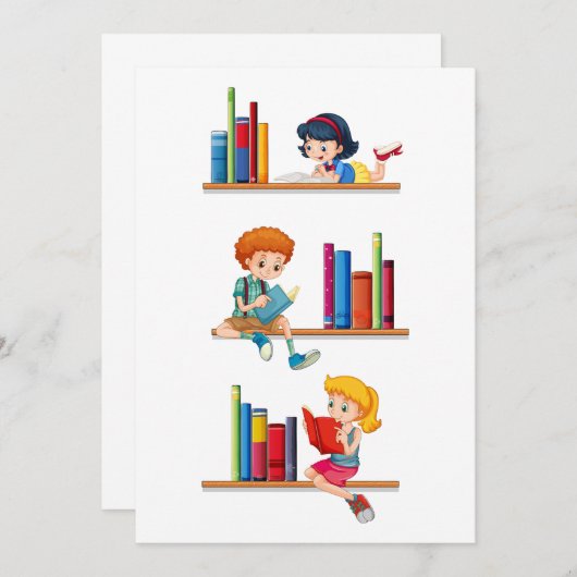 子ども向読けの本 招待状 (正面/裏面)