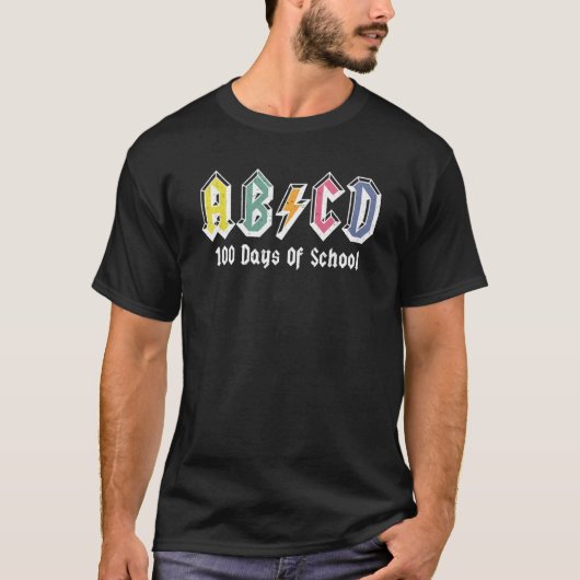 子ども幸せ100日の学校先生Rock Gr Tシャツ (正面)
