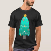子ども手描きかわいいクリスマスカラフルのエレメン Tシャツ (正面)